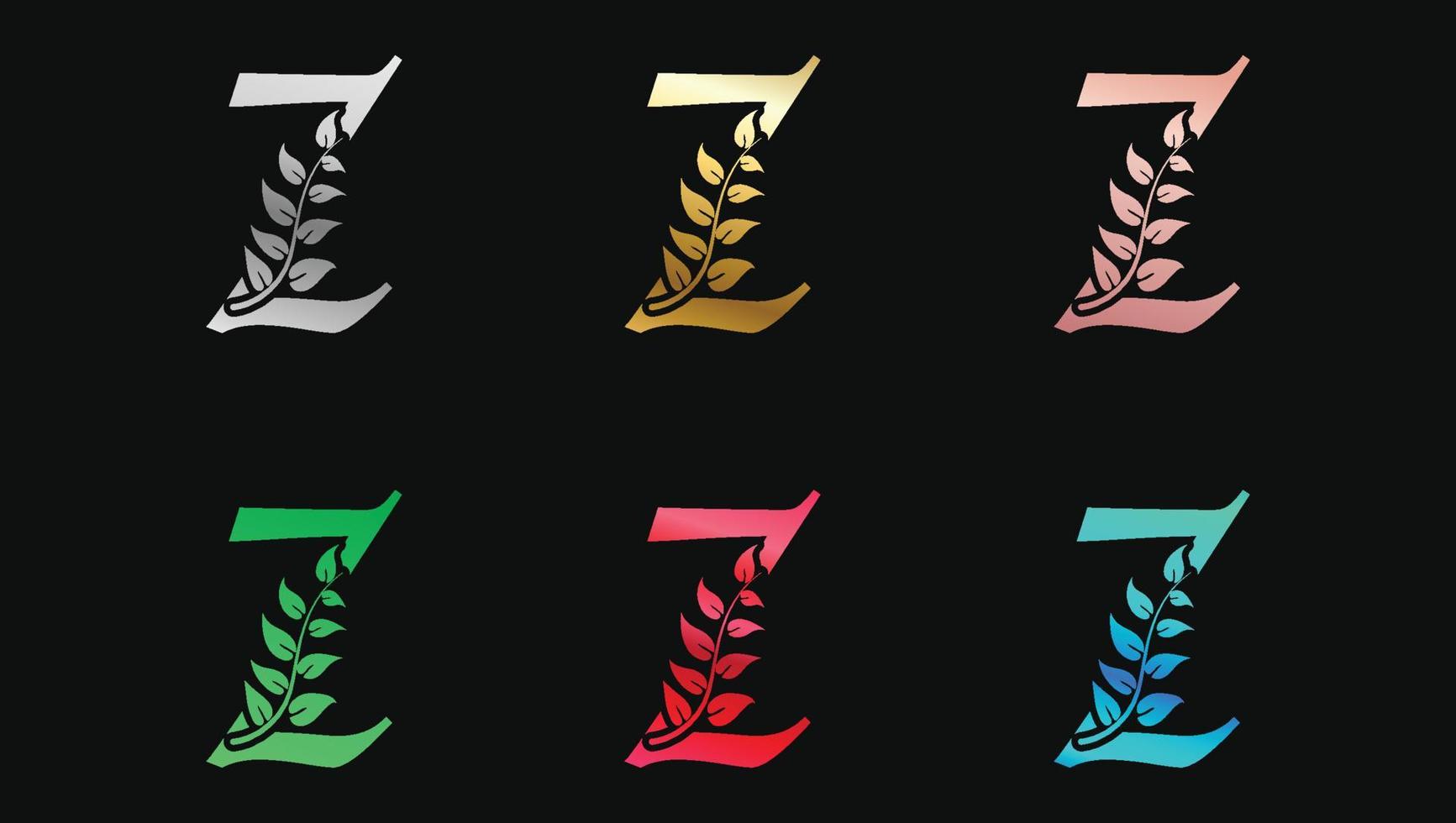lettre décorative z en couleurs métalliques nom modèle de conception de logo moderne initial vecteur