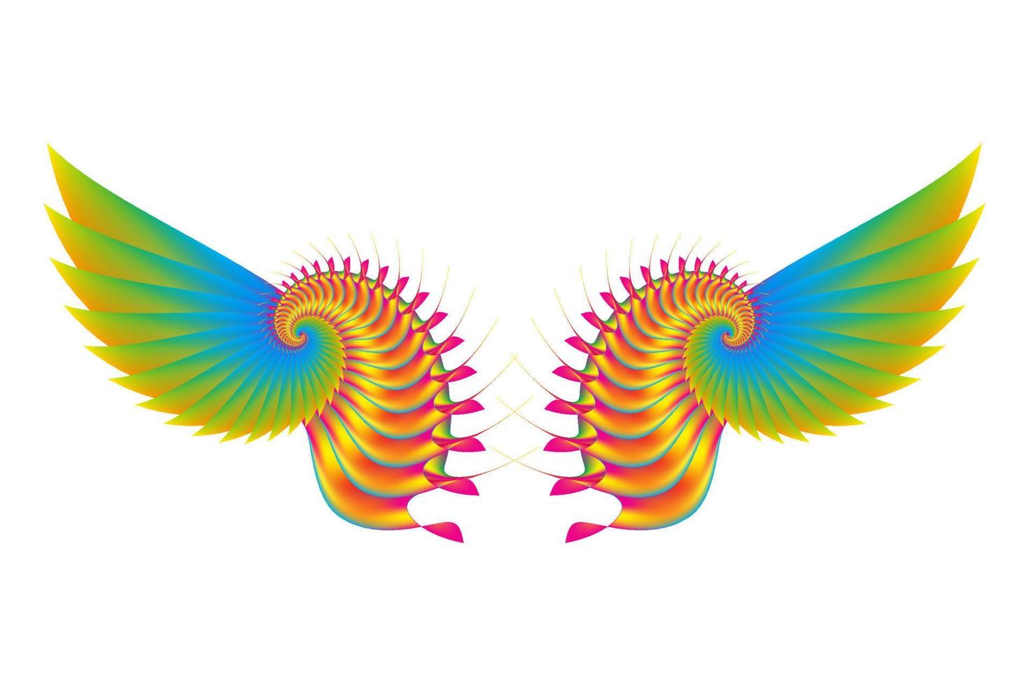 illustration d'ailes avec des dégradés colorés avec un concept abstrait vecteur