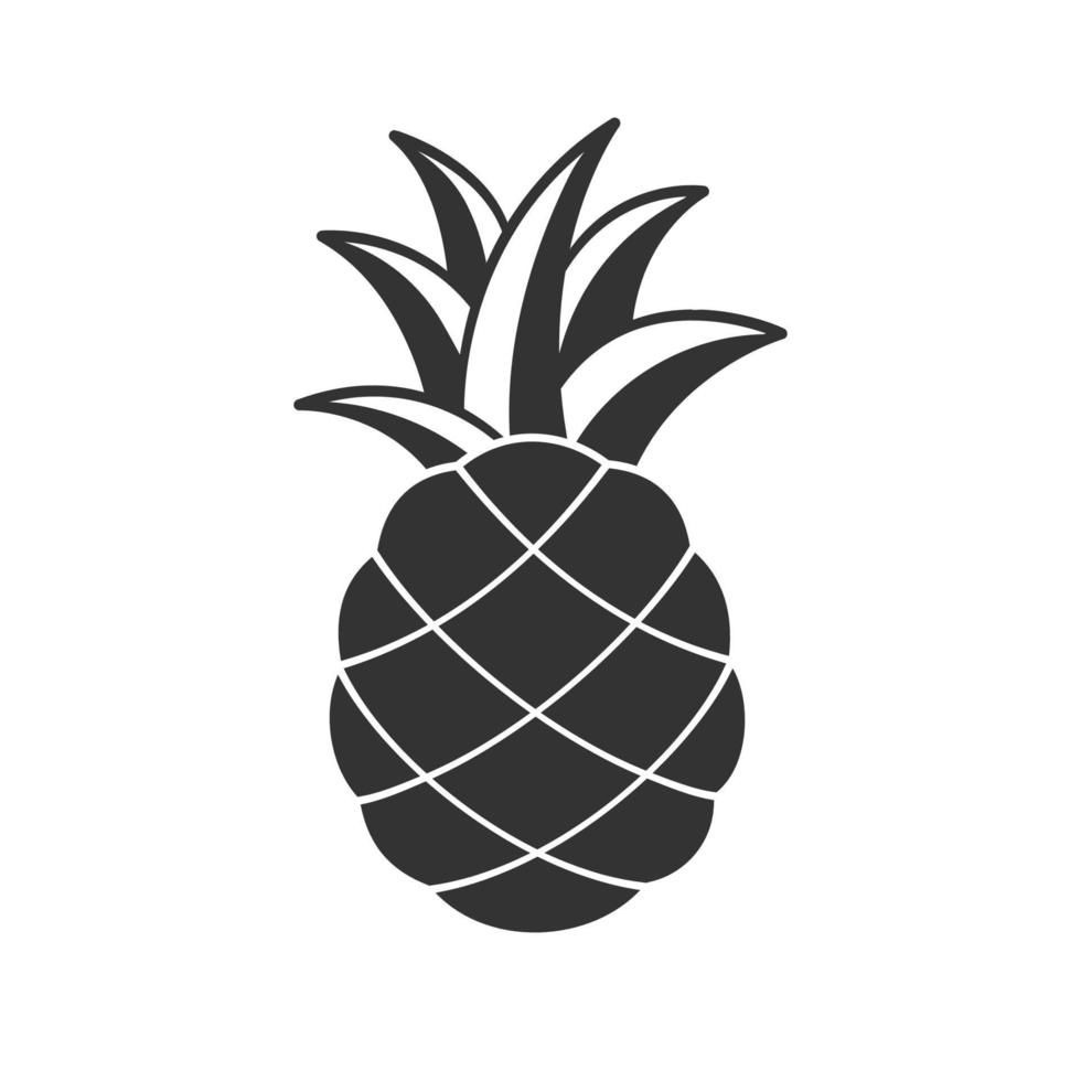 clipart de logo de marque d'entreprise de silhouette d'ananas. conception d'illustration vectorielle minimale moderne et plate simple. symbole de signe pour l'agriculture fruits frais tropicaux, etc. vecteur