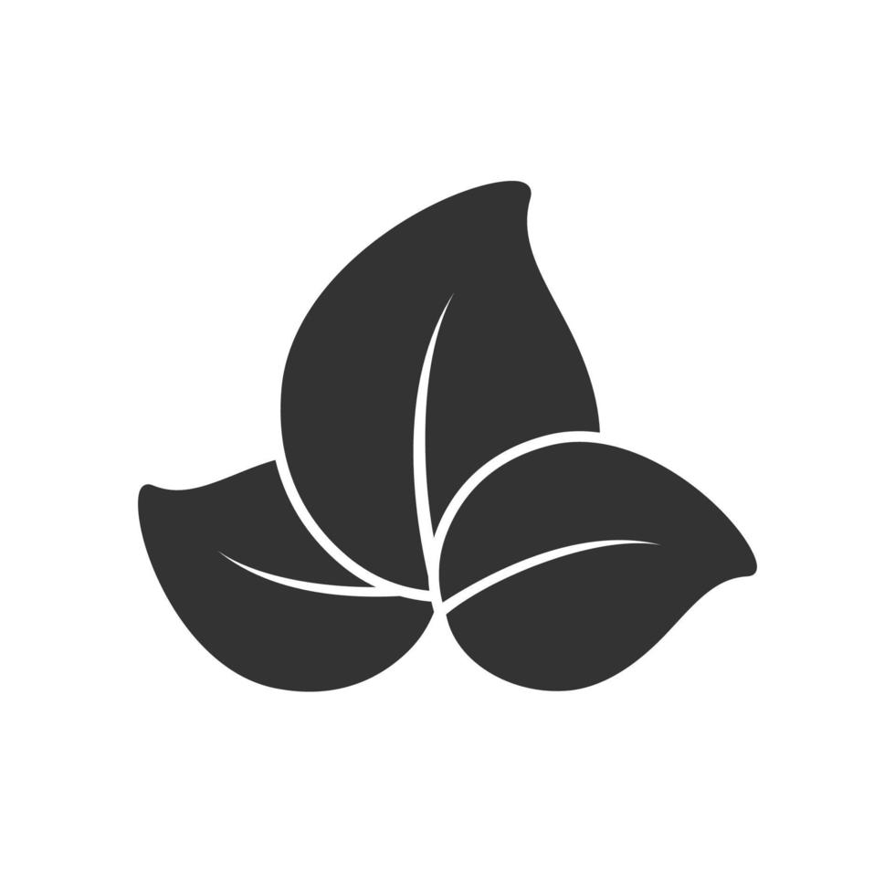 trois feuilles logo de l'entreprise icône web clip art. conception graphique vectorielle simple et moderne minimale. symbole de signe ou badge pour la nature, produits écologiques biologiques, végétarien imprimé d'autocollants, etc. vecteur