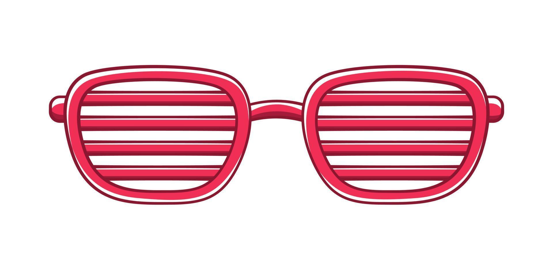 obturateur rouge lunettes nuances lunettes de soleil clipart. illustration de vecteur de dessin animé de lunettes de fête funky.