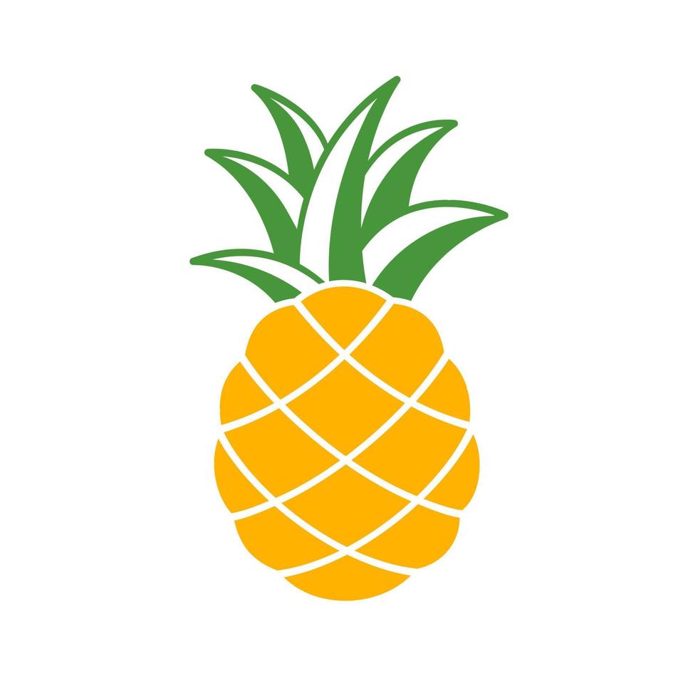 clipart de logo de marque d'entreprise de silhouette d'ananas. conception d'illustration vectorielle minimale moderne et plate simple. symbole de signe pour l'agriculture fruits frais tropicaux, etc. vecteur