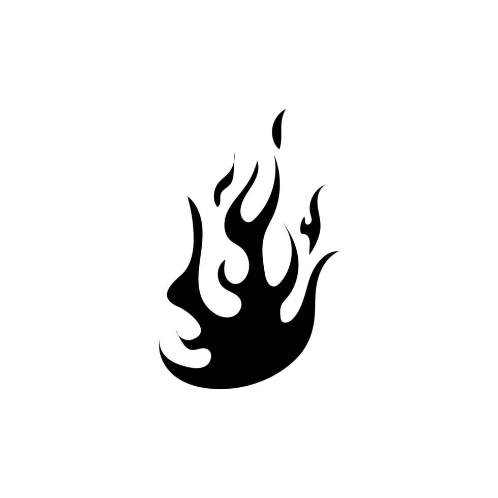 illustration de feu dessinée à la main sur fond blanc pour la conception d'éléments. silhouette de flammes pour élément de conception. vecteur