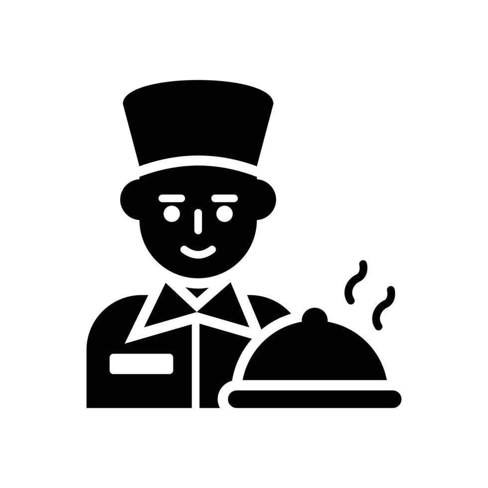 icône solide de vecteur de service hôtelier avec illustration de style d'arrière-plan. fichier eps 10 de symbole de camping et de plein air