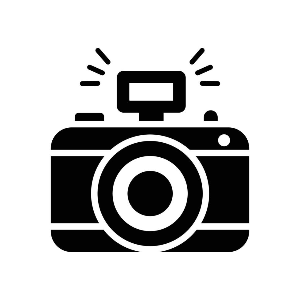 icône solide de vecteur photo avec illustration de style d'arrière-plan. fichier eps 10 de symbole de camping et de plein air