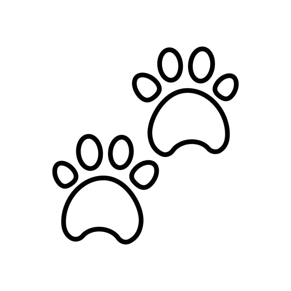 icône de contour vectoriel de pas de pied avec illustration de style d'arrière-plan. fichier eps 10 de symbole de camping et de plein air