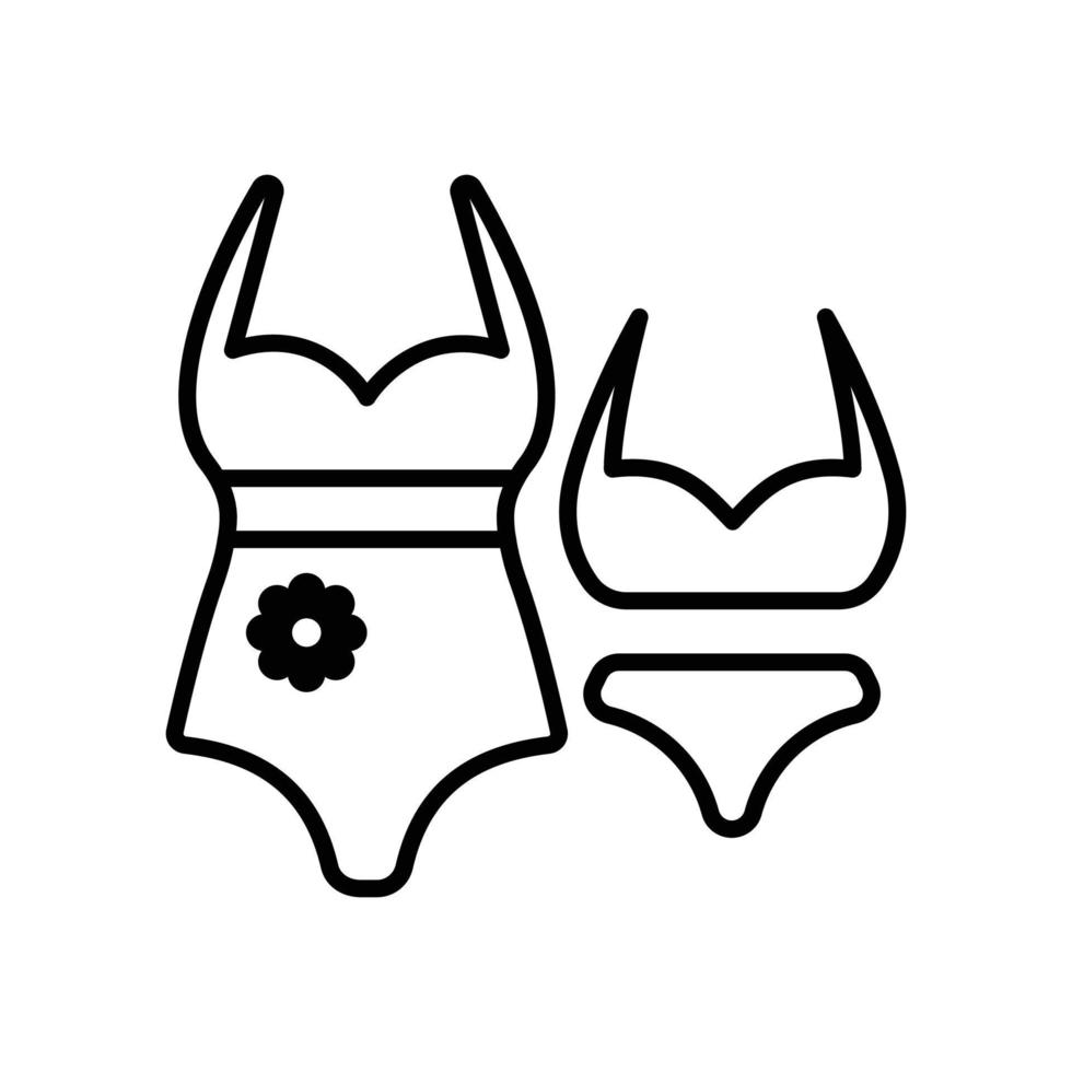 icône de contour de vecteur de maillot de bain avec illustration de style d'arrière-plan. fichier eps 10 de symbole de camping et de plein air