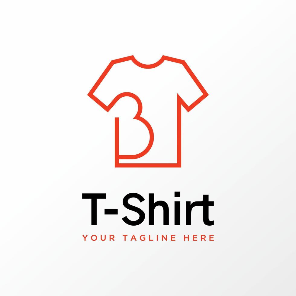 ligne de t-shirt unique comme la lettre b image de police icône graphique création de logo concept abstrait vecteur stock. peut être utilisé comme symbole lié au sport vestimentaire ou à l'initiale