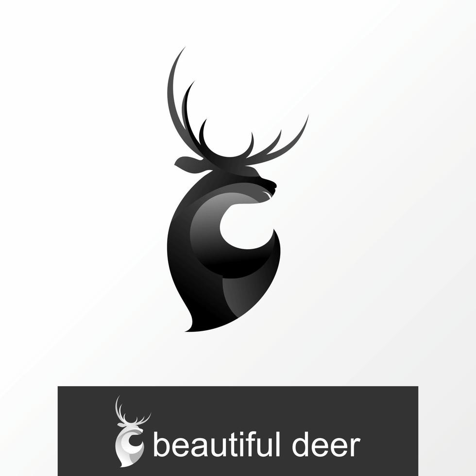image simple et unique de tête de cerf image graphique icône logo design concept abstrait vecteur stock. peut être utilisé comme symbole lié à un animal ou à un personnage.