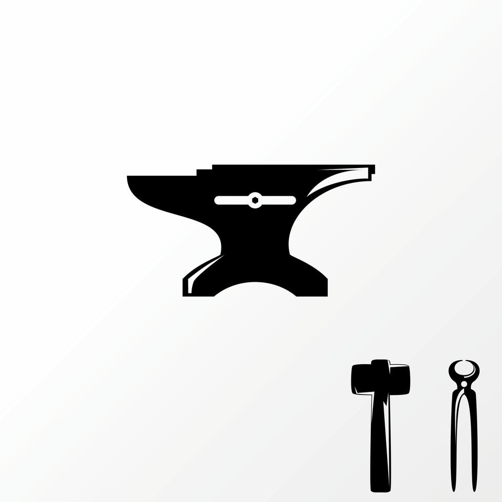 équipement de forgeron simple qui a une image de caractère unique icône graphique logo design concept abstrait vecteur stock. peut être utilisé comme symbole lié à l'atelier.