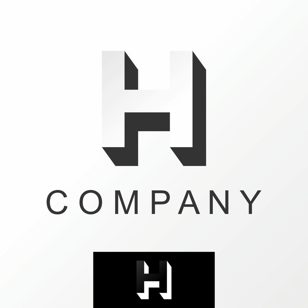 simple et unique lettre ou mot h ombre 3d police image graphique icône logo design abstrait concept vecteur stock. peuvent être utilisés comme symboles relatifs à l'initiale ou au monogramme.