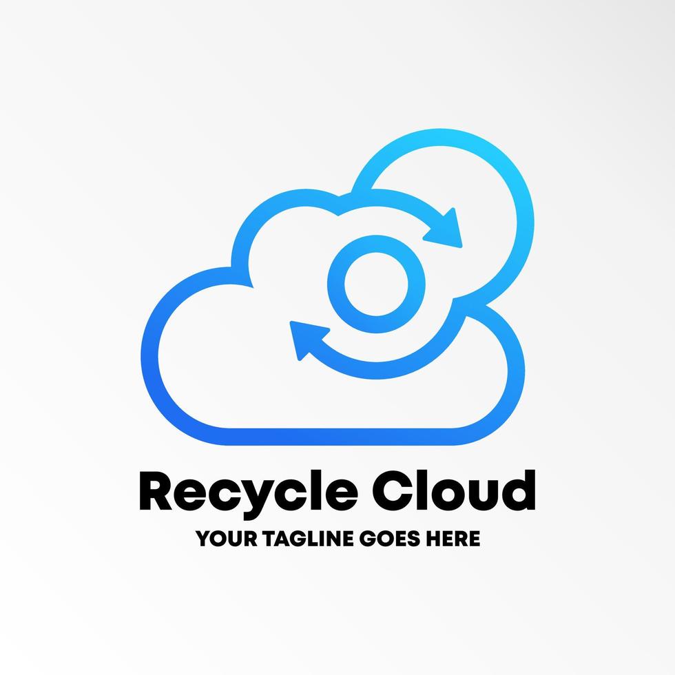 nuage simple et unique avec engrenage et recycler l'image graphique icône logo design abstrait concept vecteur stock. peut être utilisé comme symbole d'entreprise ou lié à la météo
