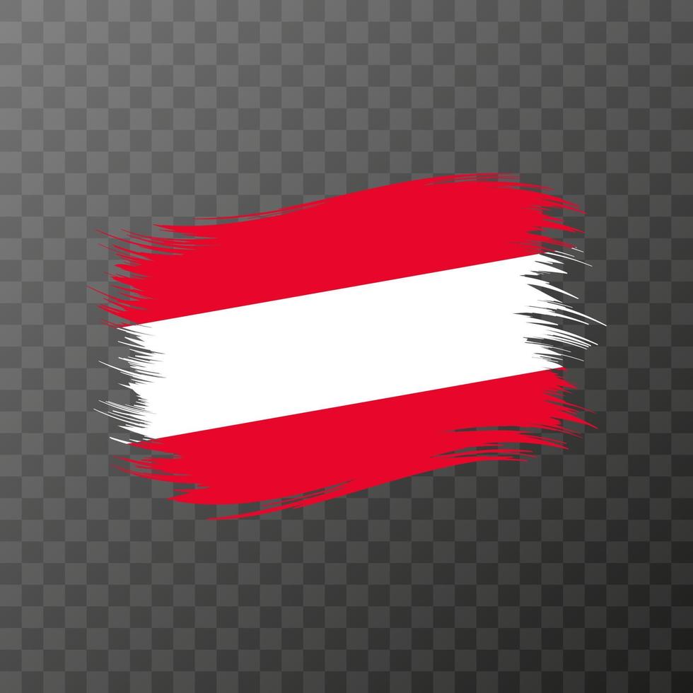 drapeau national autrichien. coup de pinceau grunge. illustration vectorielle sur fond transparent. vecteur