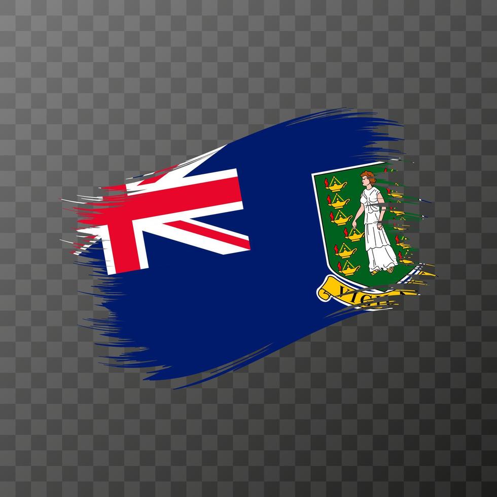 drapeau national des îles vierges britanniques. coup de pinceau grunge. illustration vectorielle sur fond transparent. vecteur