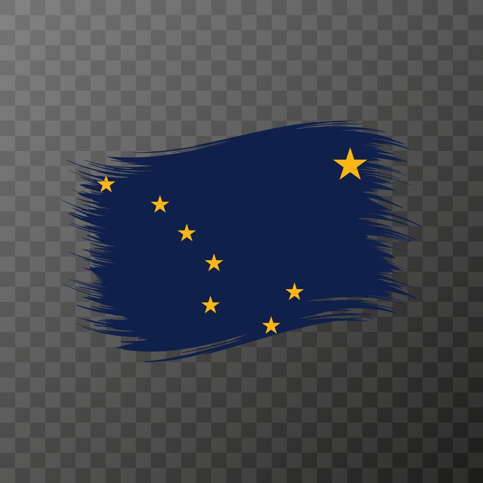 drapeau d'état de l'alaska dans un style pinceau sur fond transparent. illustration vectorielle. vecteur