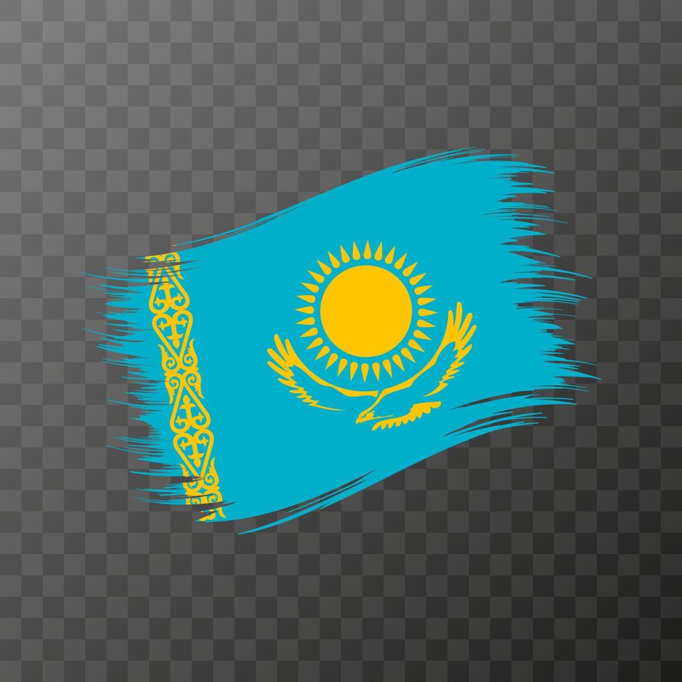 drapeau national du kazakhstan. coup de pinceau grunge. illustration vectorielle sur fond transparent. vecteur