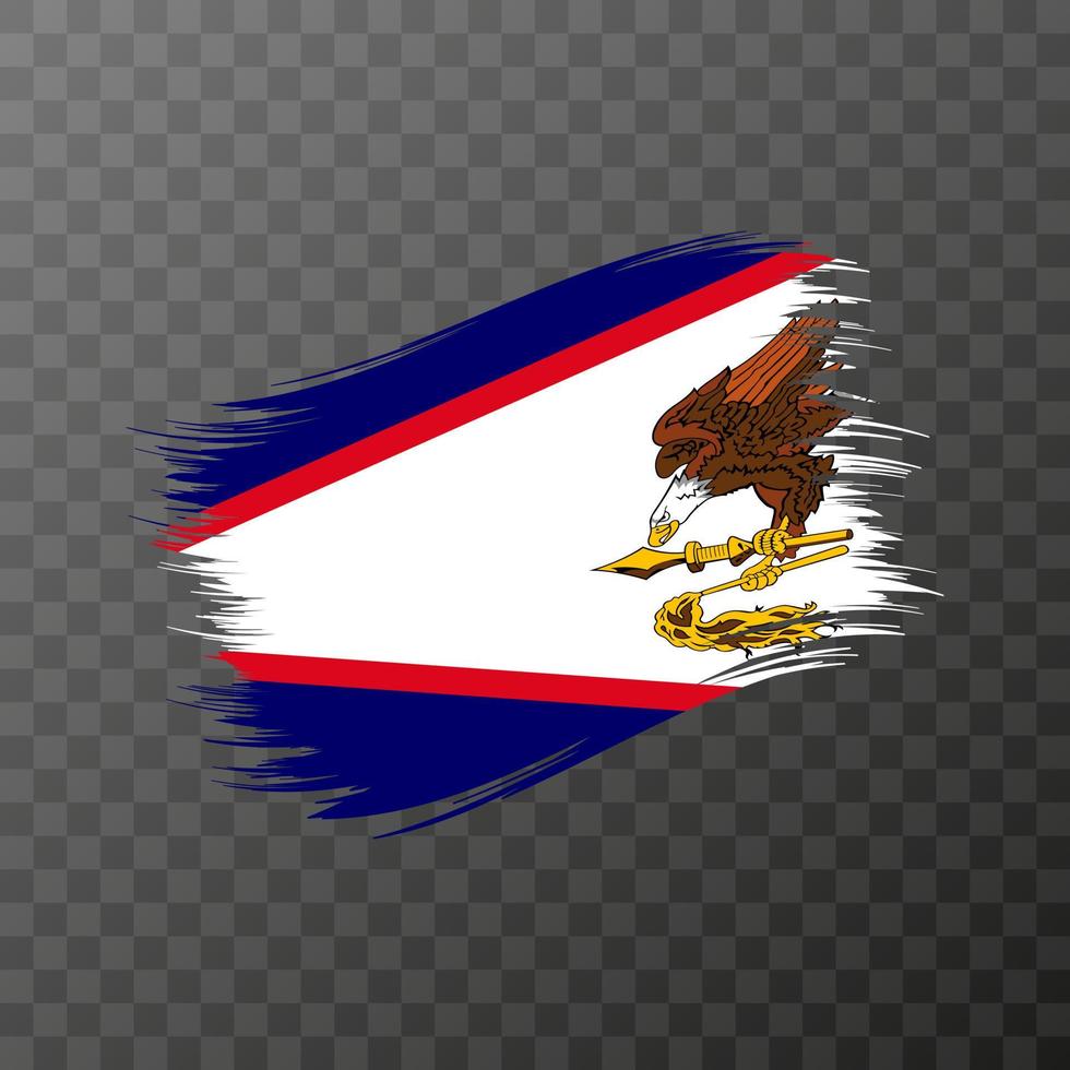 drapeau national des samoa américaines. coup de pinceau grunge. illustration vectorielle sur fond transparent. vecteur