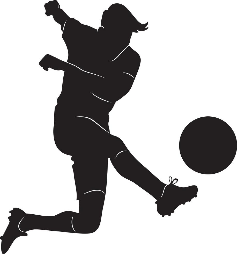 silhouette de joueur de football taper dans le ballon vecteur