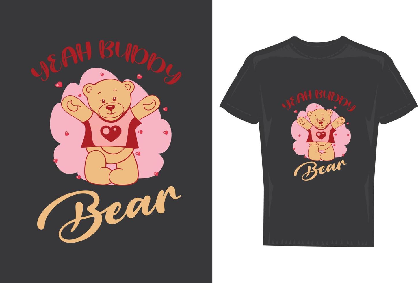 conception de t-shirt ouais copain ours pour hommes et femmes vecteur