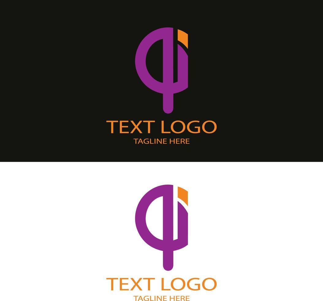 création vectorielle de logo iconique de texte qi vecteur