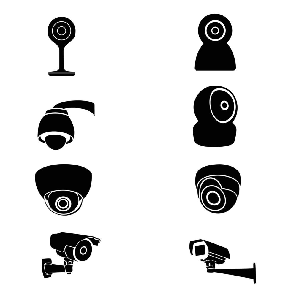 illustration vectorielle de vidéosurveillance. conception de caméra de sécurité. signe et symbole de surveillance numérique. vecteur