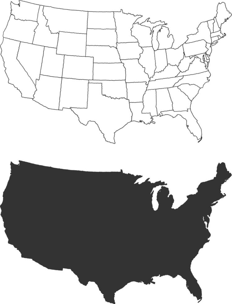 carte des États-Unis à la main vecteur