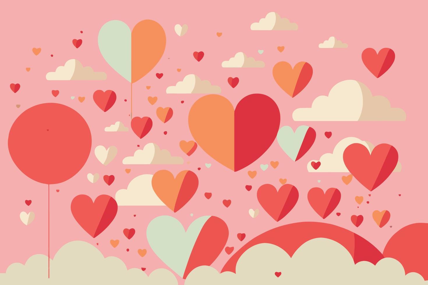 amour coeur illustration d'un vecteur de fond de carte saint valentin