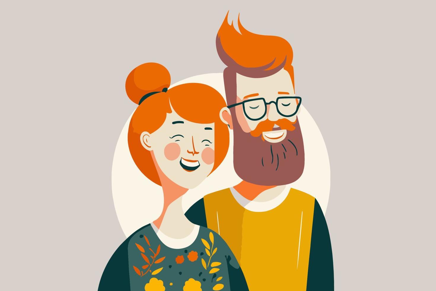 jeune couple portrait amoureux heureux souriant joyeux garçon fille sur la saint valentin vecteur