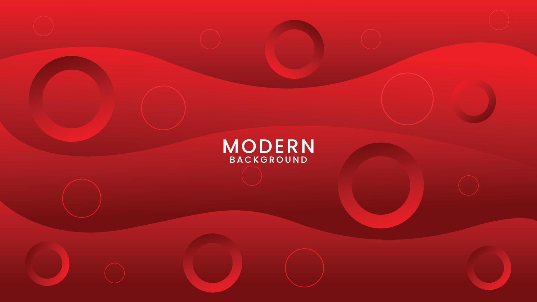 fond rouge moderne avec modèle de conception de cercles vecteur