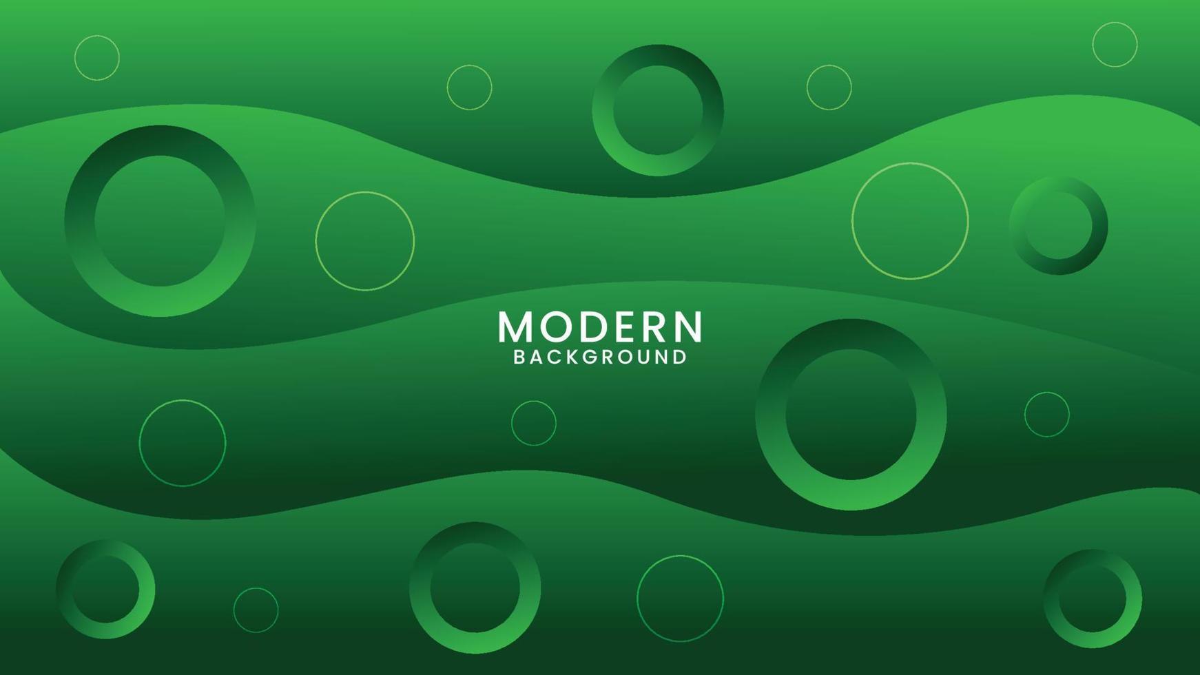fond vert moderne avec modèle de conception de cercles vecteur
