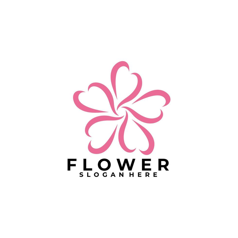 vecteur de conception de logo fleur abstraite