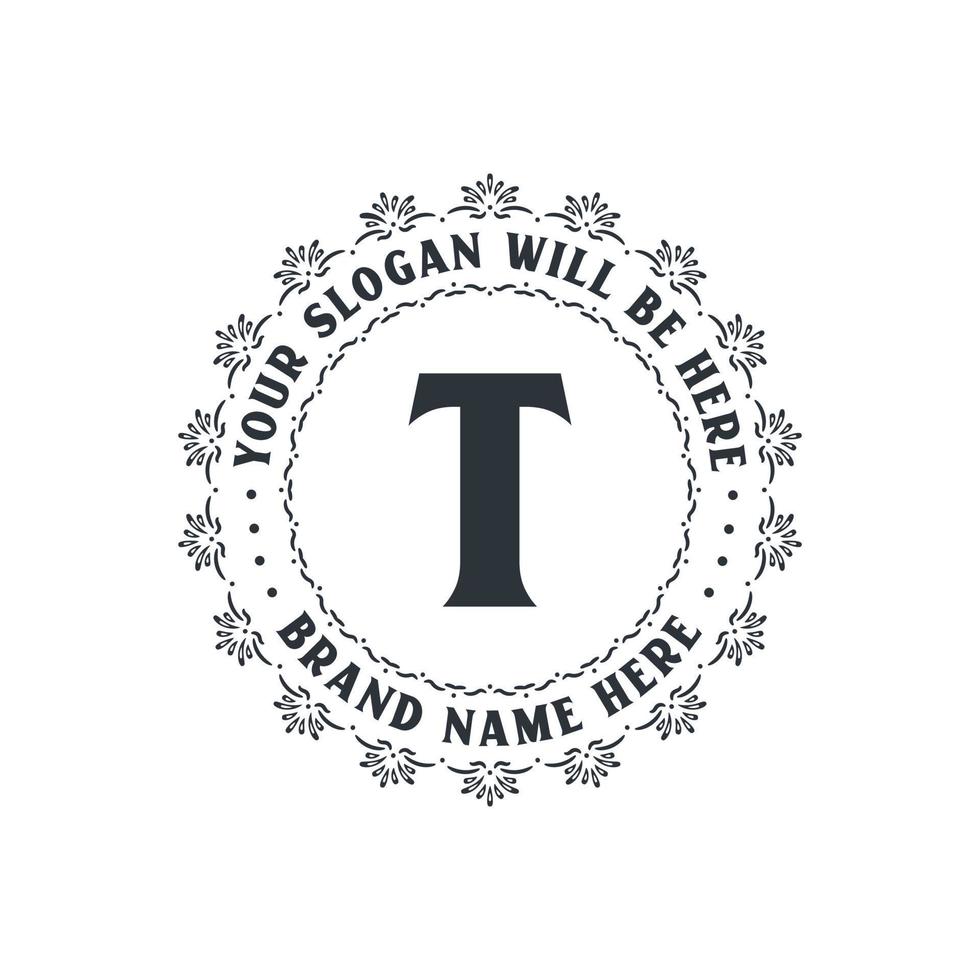 logo de lettre créative de luxe t pour entreprise, vecteur gratuit de logo de lettre t