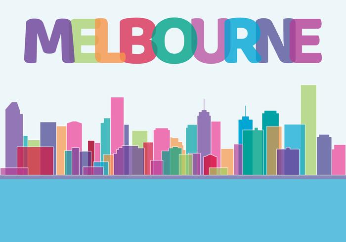 Melbourne City Skyline vecteur