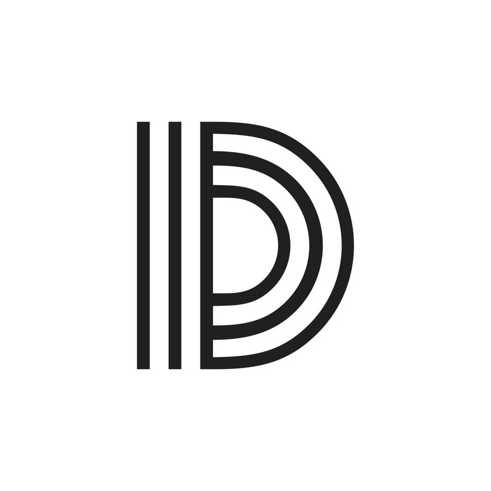 lettre d stripes capital logo vector