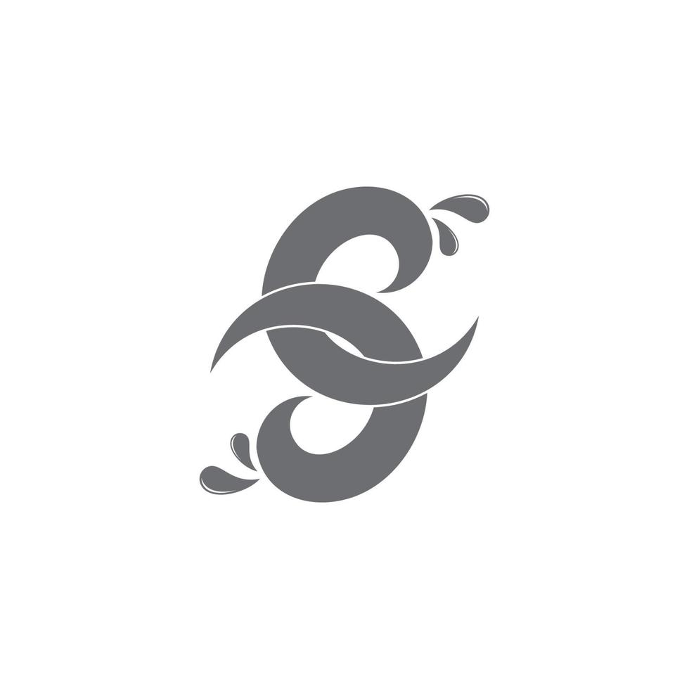 lettre s splash eau design plat symbole logo vecteur