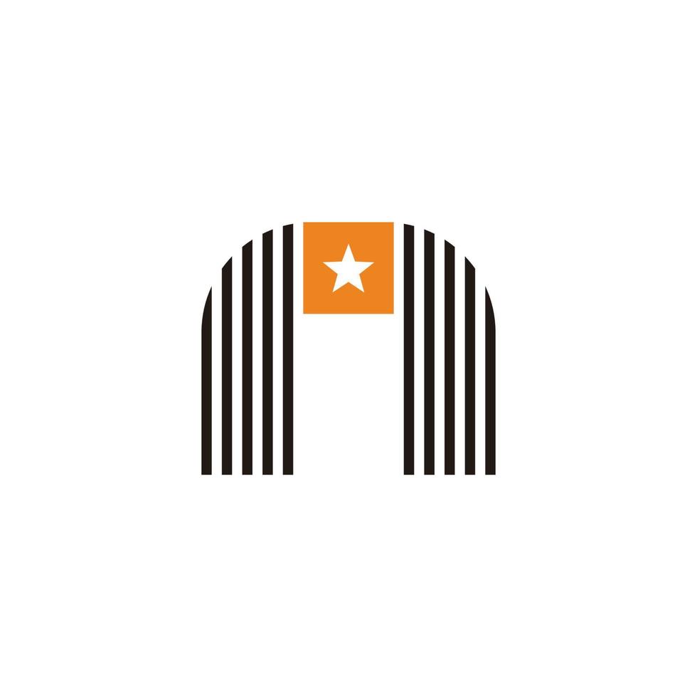 lettre n rayures simples étoiles vecteur logo militaire