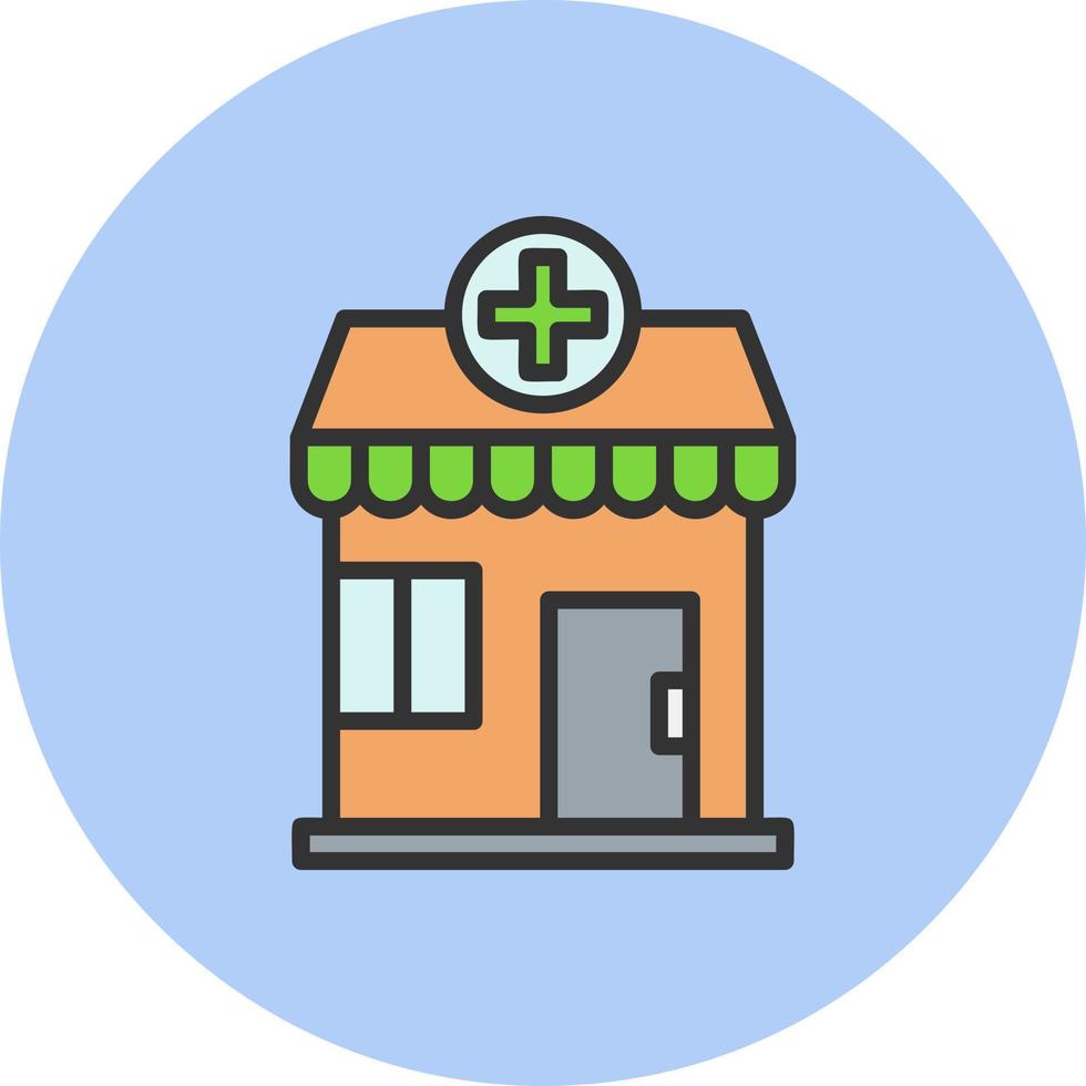 icône de vecteur de bâtiment de pharmacie