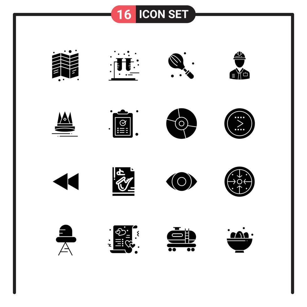 ensemble de 16 symboles d'icônes d'interface utilisateur modernes signes pour la construction de la main-d'œuvre mélangeur de l'industrie de la boulangerie éléments de conception vectoriels modifiables vecteur