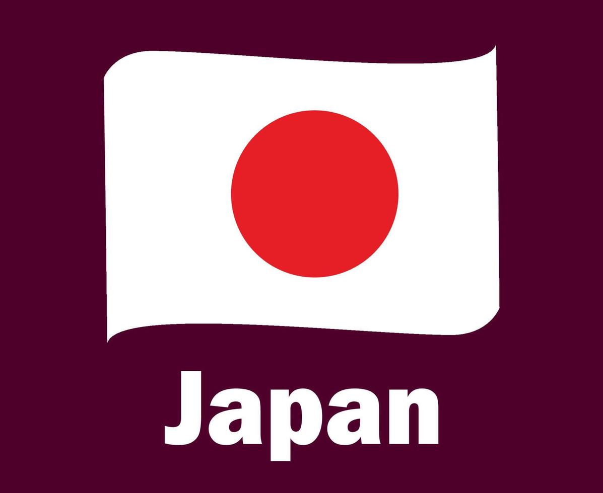 drapeau du japon ruban avec noms symbole conception asie football finale vecteur pays asiatiques équipes de football illustration