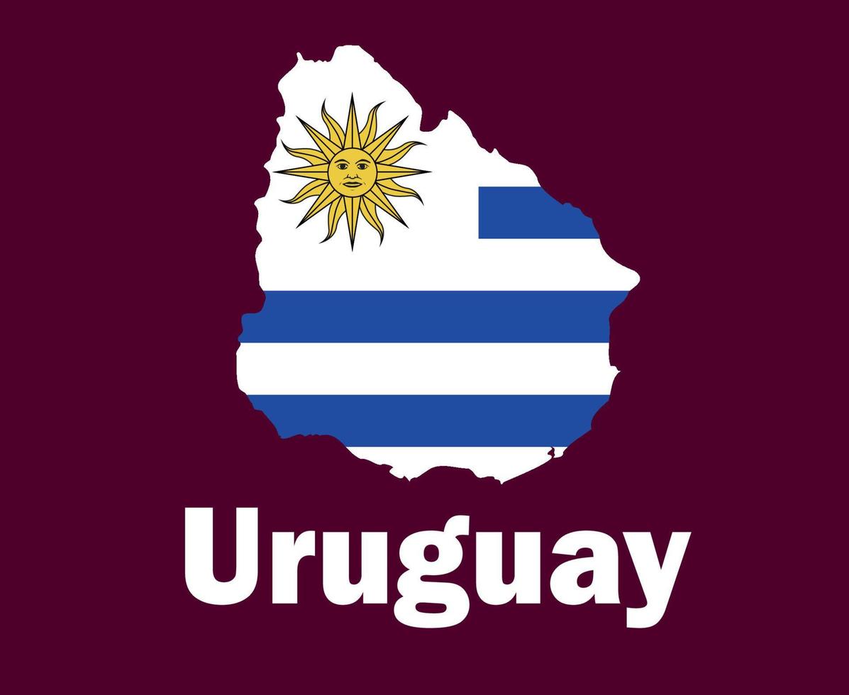 uruguay carte drapeau avec noms symbole conception amérique latine football final vecteur pays d'amérique latine équipes de football illustration