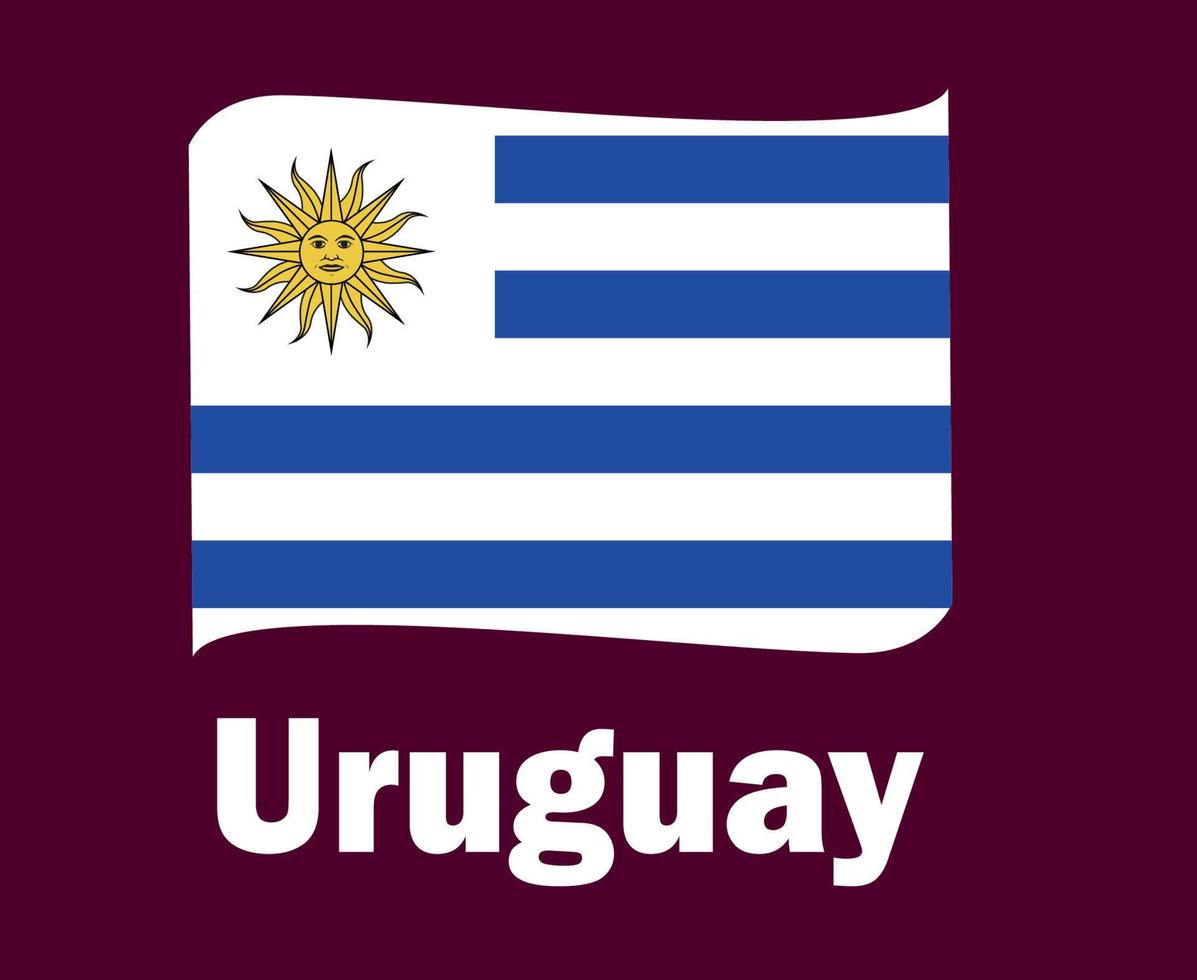 drapeau uruguay ruban avec noms symbole conception amérique latine football final vecteur pays d'amérique latine équipes de football illustration