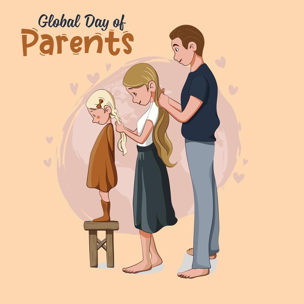 illustration vectorielle pour une journée mondiale des parents. vecteur