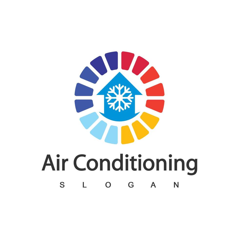 logo de climatisation, concept de logo hvac vecteur