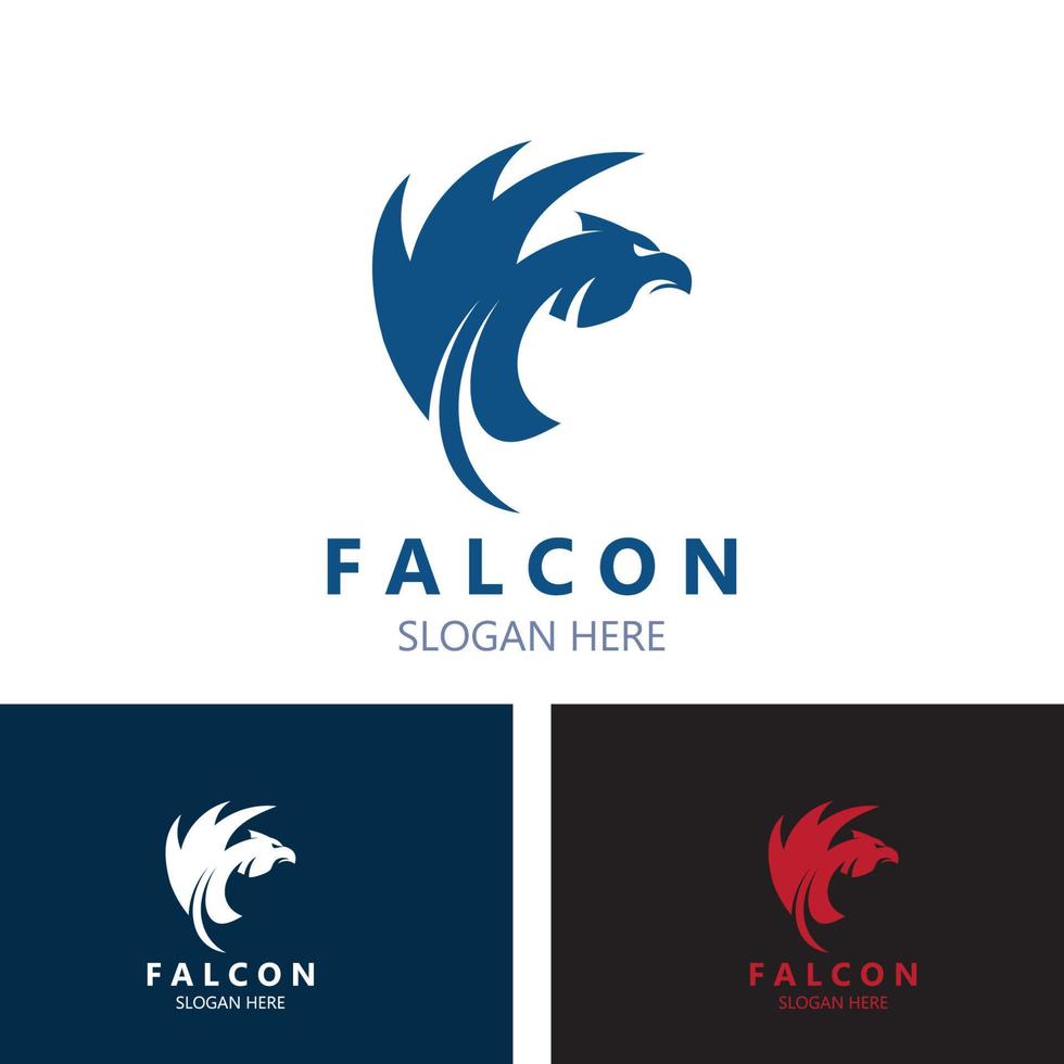 image de conception de logo de faucon, illustration de modèle d'aigle de silhouette vecteur