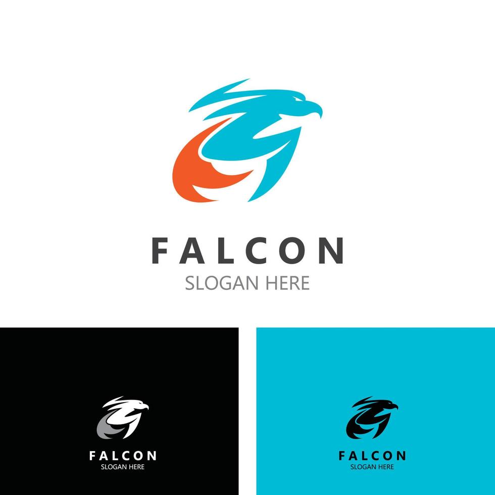 image de conception de logo de faucon, illustration de modèle d'aigle de silhouette vecteur