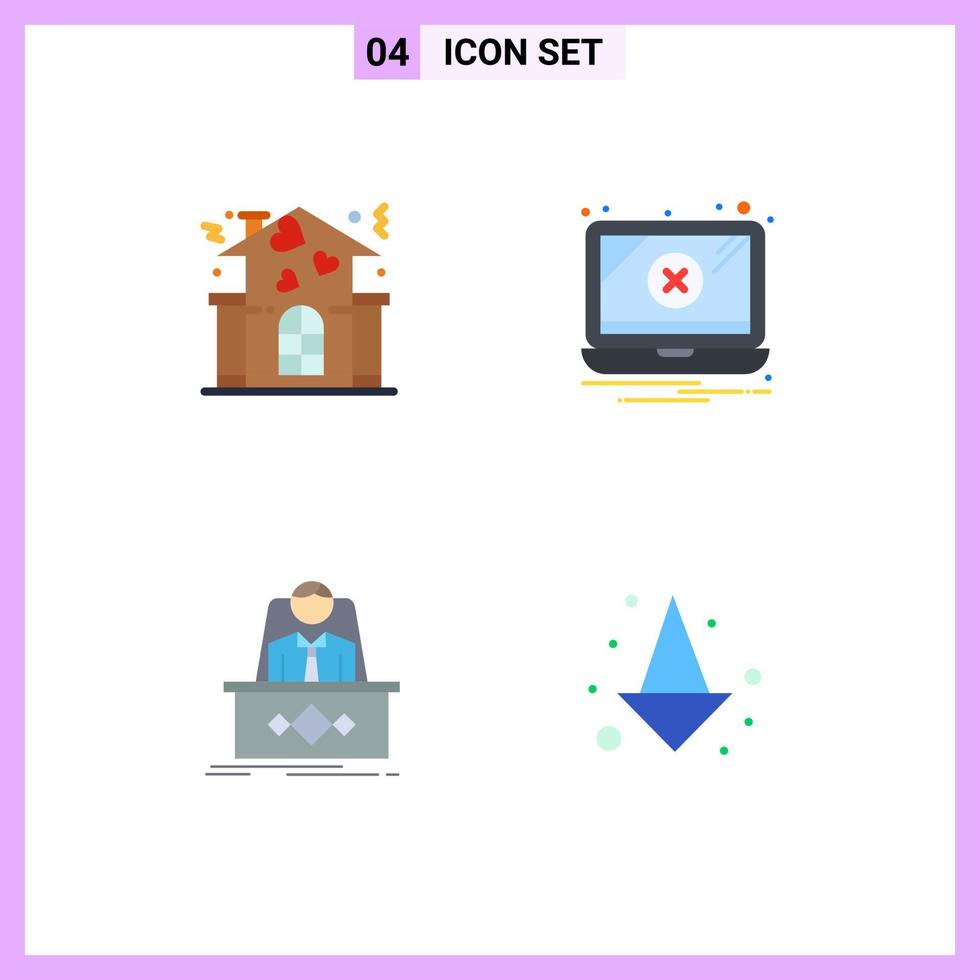 4 concept d'icône plate pour les sites Web mobiles et les applications famille patron personnes problème maître éléments de conception vectoriels modifiables vecteur