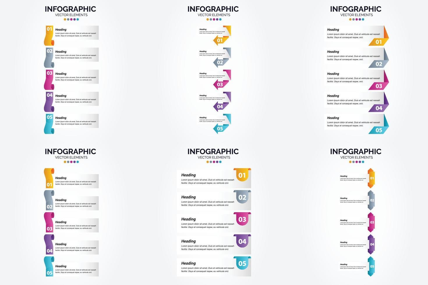 ensemble de conception plate d'infographie d'illustration vectorielle pour la brochure publicitaire et le magazine vecteur