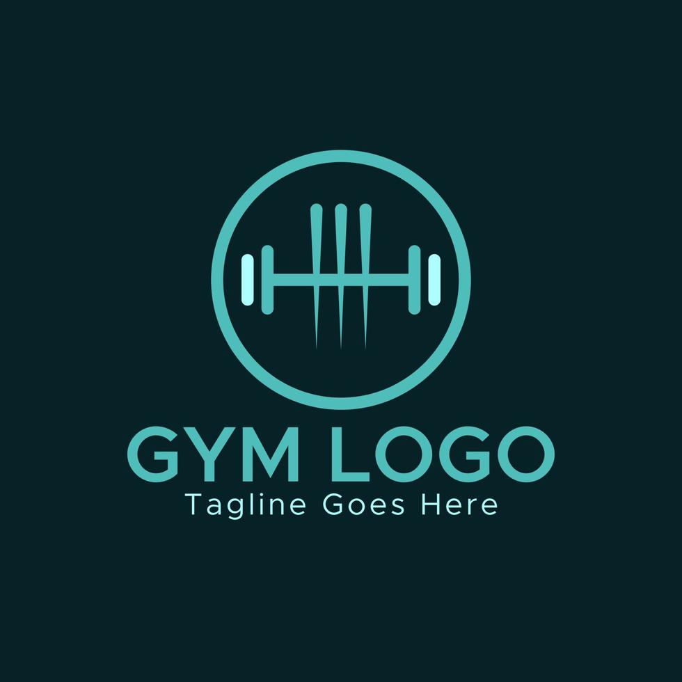 logo de fitness gym.couleur cyan bleu. forme de cercle. modèle de logo abstrait. vecteur