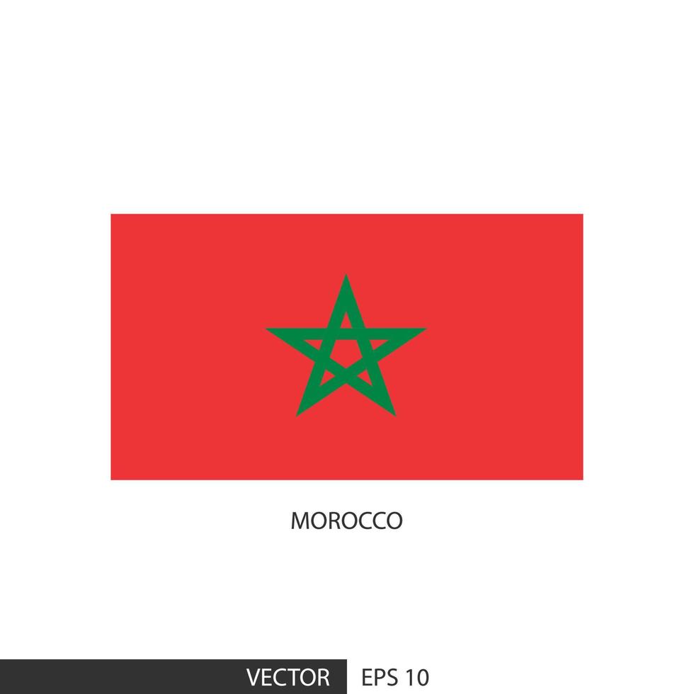 drapeau carré maroc sur fond blanc et spécifier est le vecteur eps10.