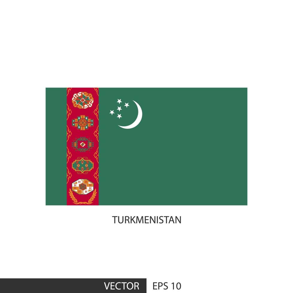 drapeau carré turkménistan sur fond blanc et spécifiez est le vecteur eps10.